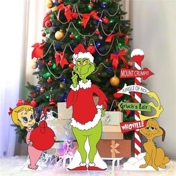 3Pcs Funny Christmas Decorations Indoor, Cute Green Gnome...